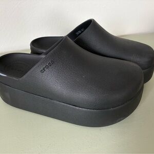 CROCS Black Platform Clog Mule
